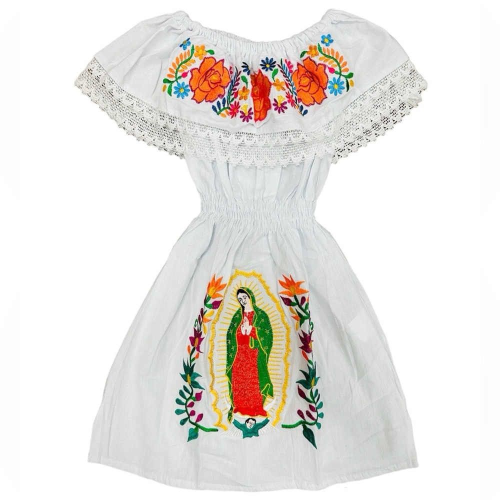 Virgencita Girls Dress White